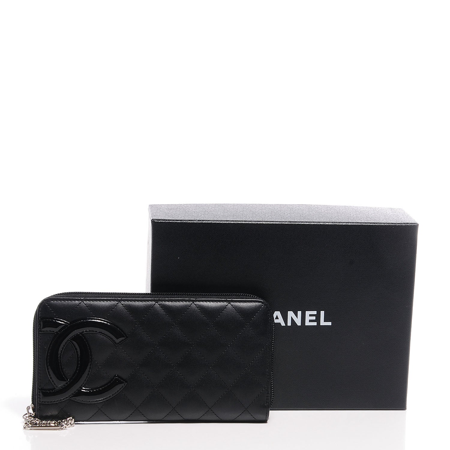 Chanel Calfskin Quilted Cambon Large Gusset Zip Around Wallet Black 5 of 9