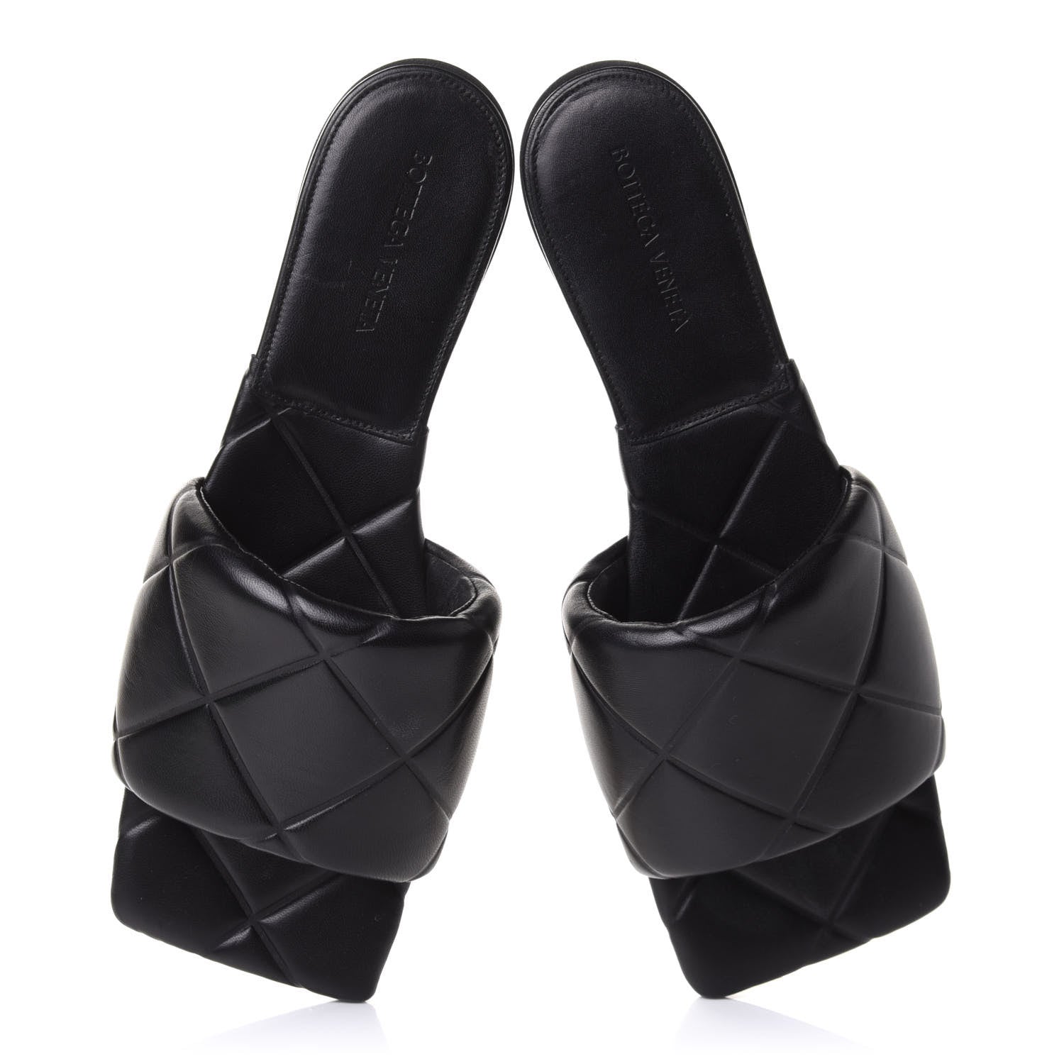 Bottega Veneta Nappa Quilted Rubber Lido Flat Sandals 41 Black 5 of 9