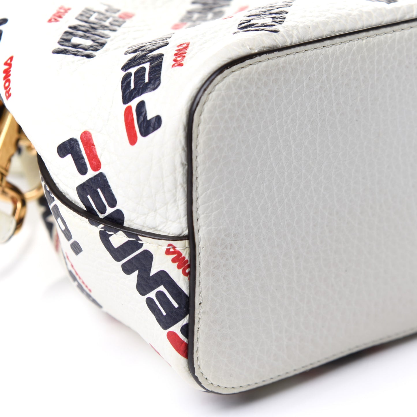 X FILA Vitello F is Fendi Mania Mini Mon Tresor Bucket Bag White