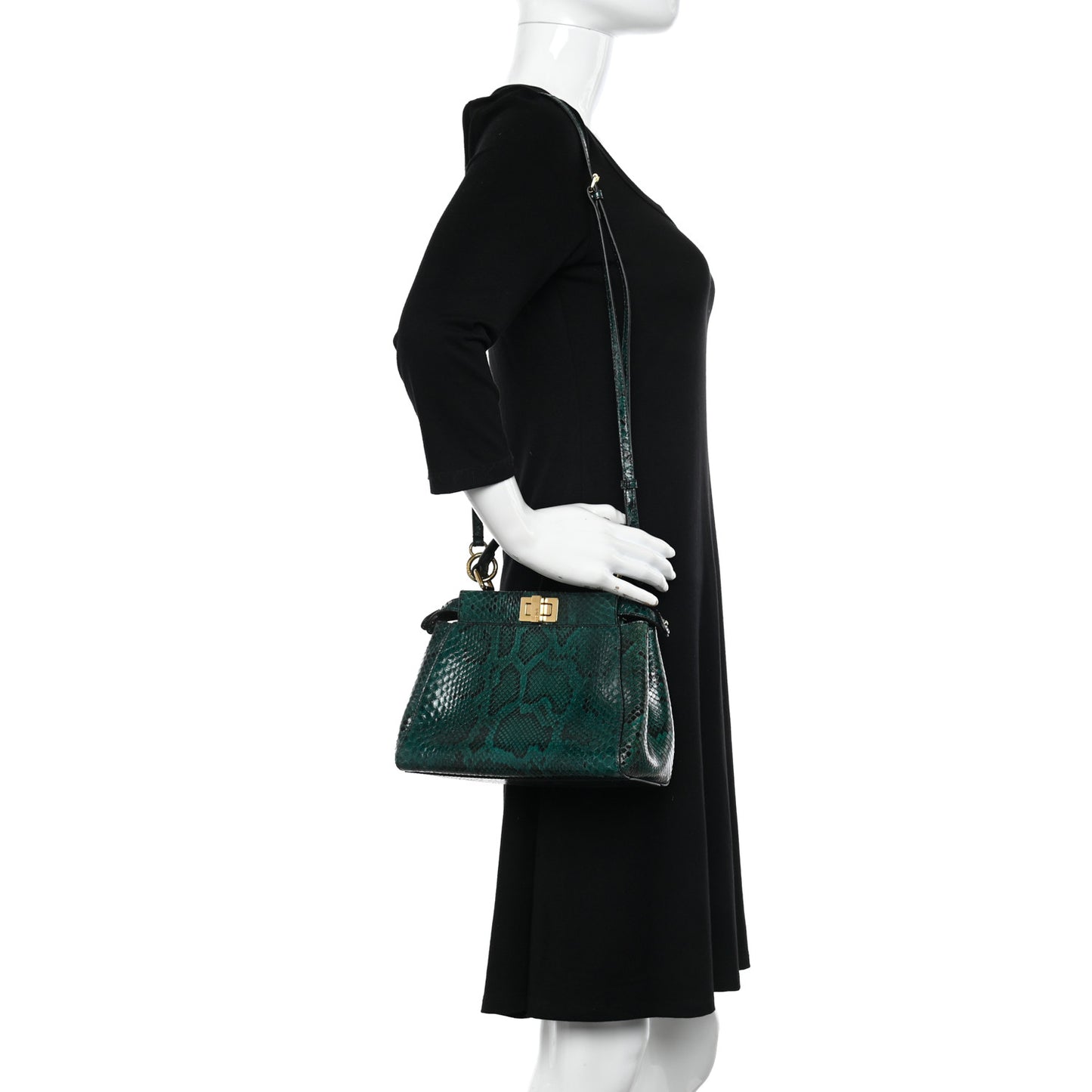 Snakeskin Shiny Nappa Mini Peekaboo Iconic Satchel Green