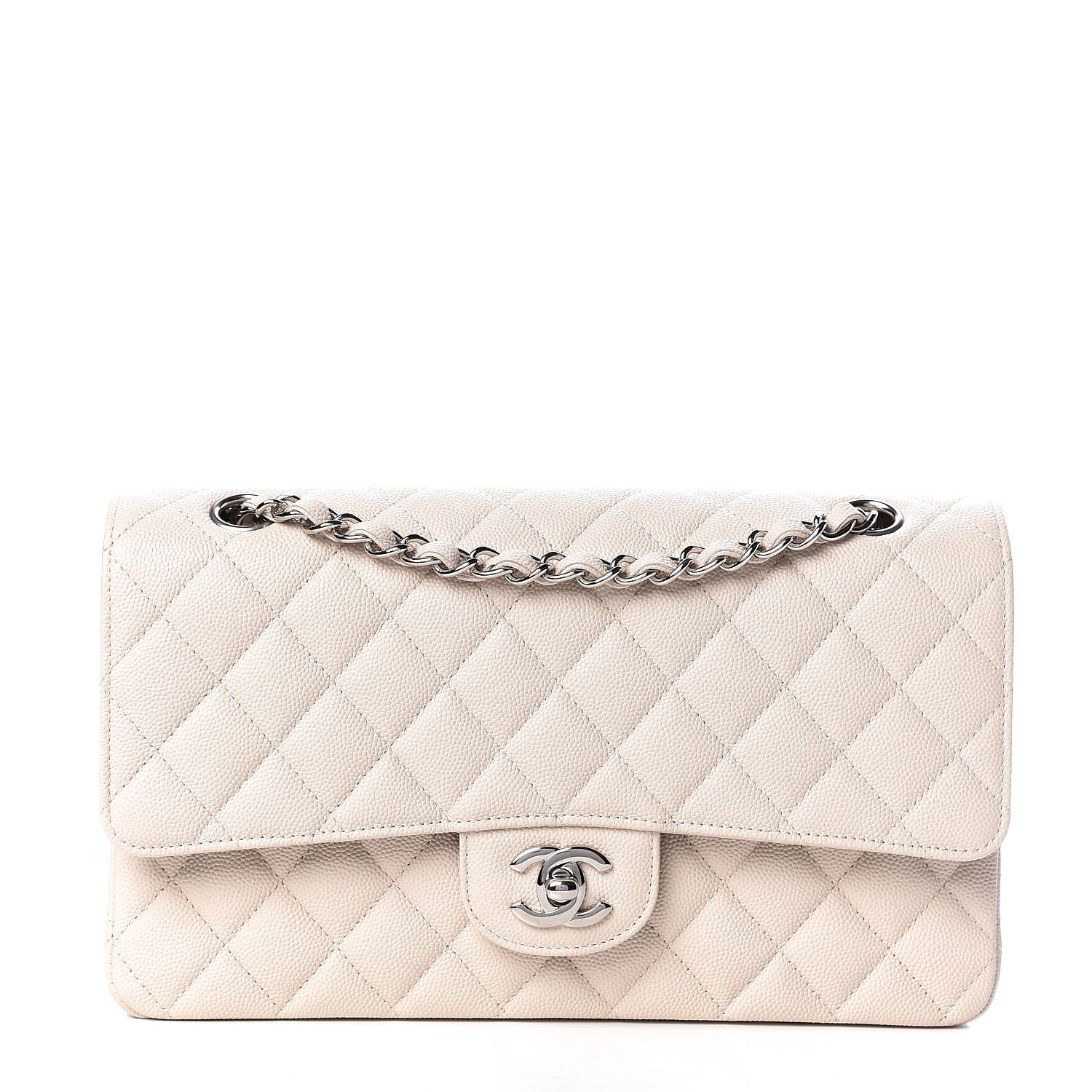 Chanel Caviar Quilted Medium Double Flap Light Beige 1 of 11