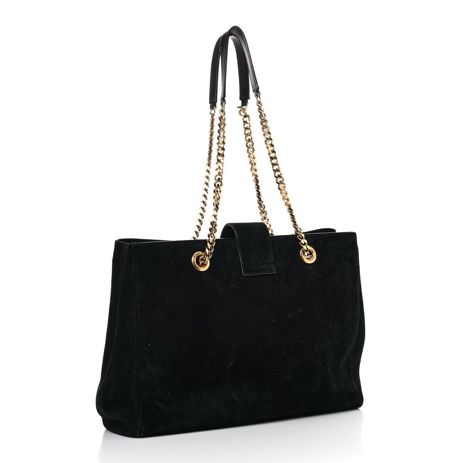 Saint Laurent Suede Monogram Cassandre Shopper Black 2 of 30