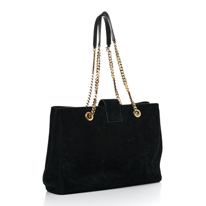 Saint Laurent Suede Monogram Cassandre Shopper Black 2 of 30
