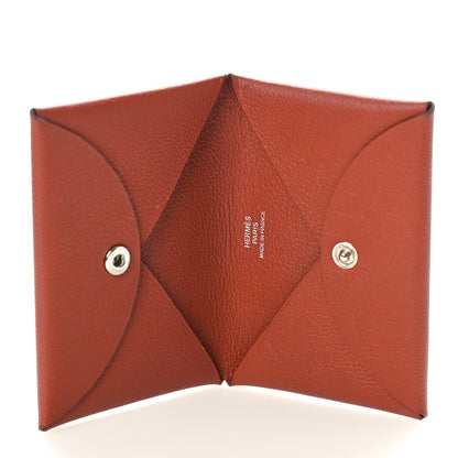 Hermes Evercolor Calvi Card Case Sienne 5 of 7