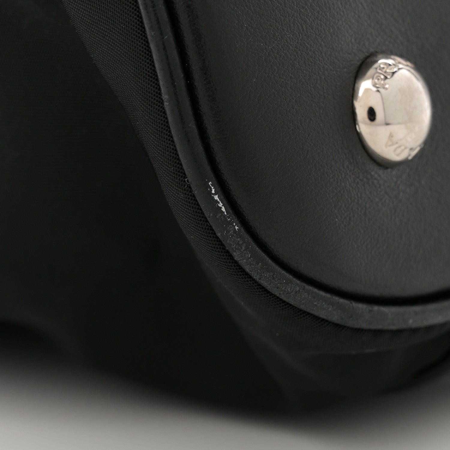 Prada Tessuto Nylon Calfskin Dome Satchel Black 10 of 11