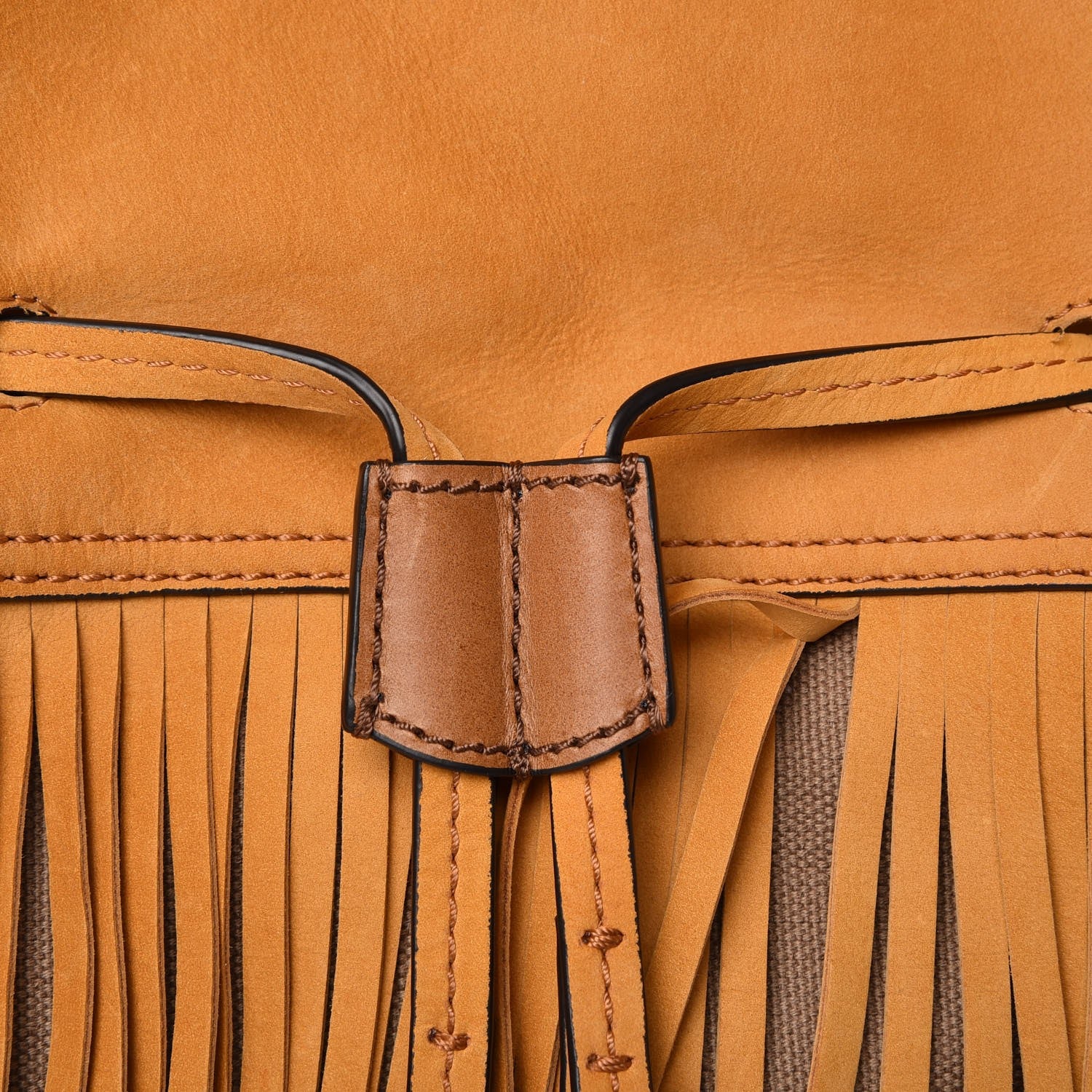 Burberry Suede Fringe Large Belgrove Bucket Bag Tan 14 of 16