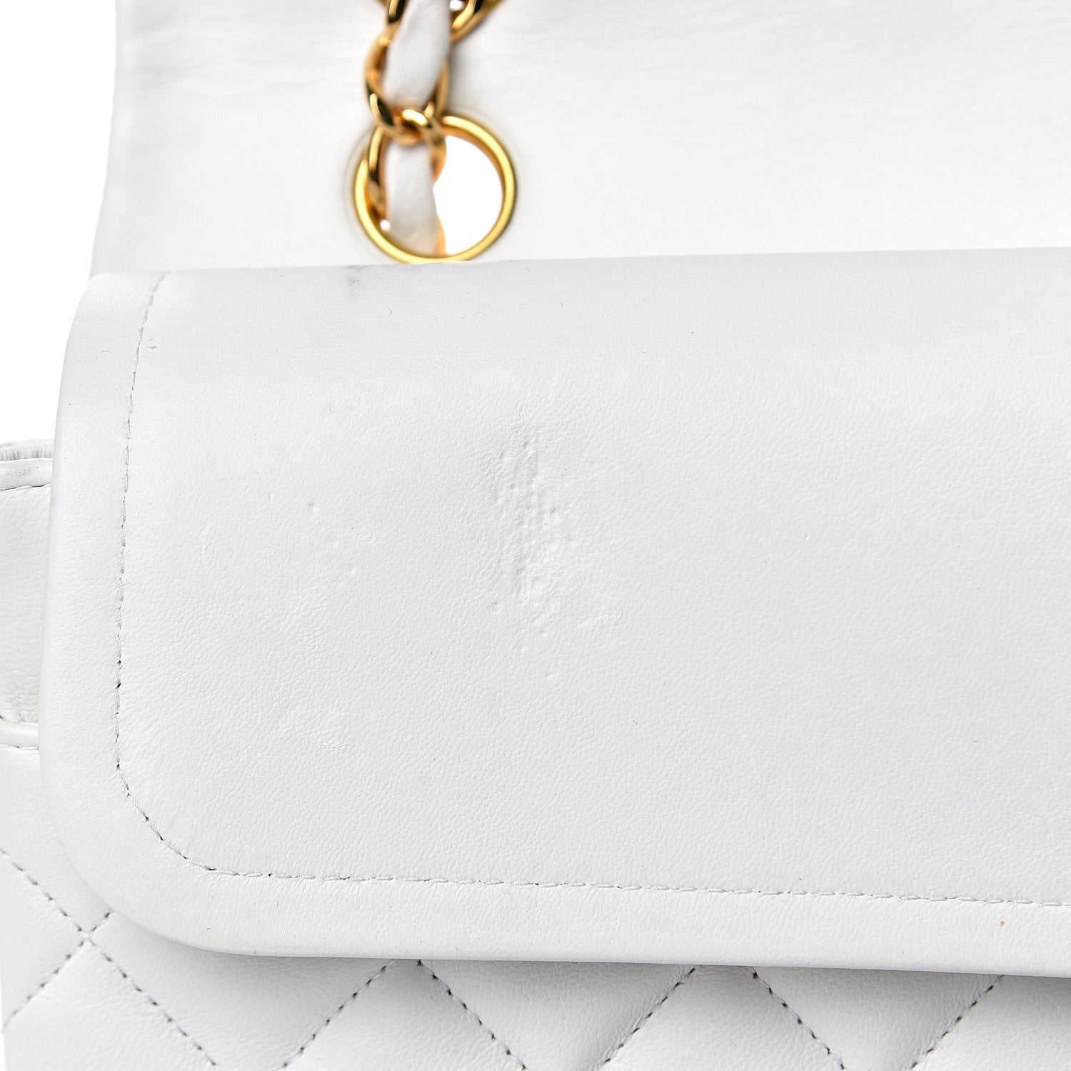 Chanel Lambskin Quilted Medium Double Flap White 16 of 18