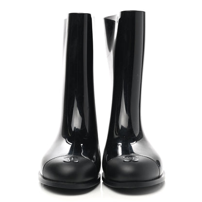 Chanel Rubber Rain Boots 38 Black 2 of 9