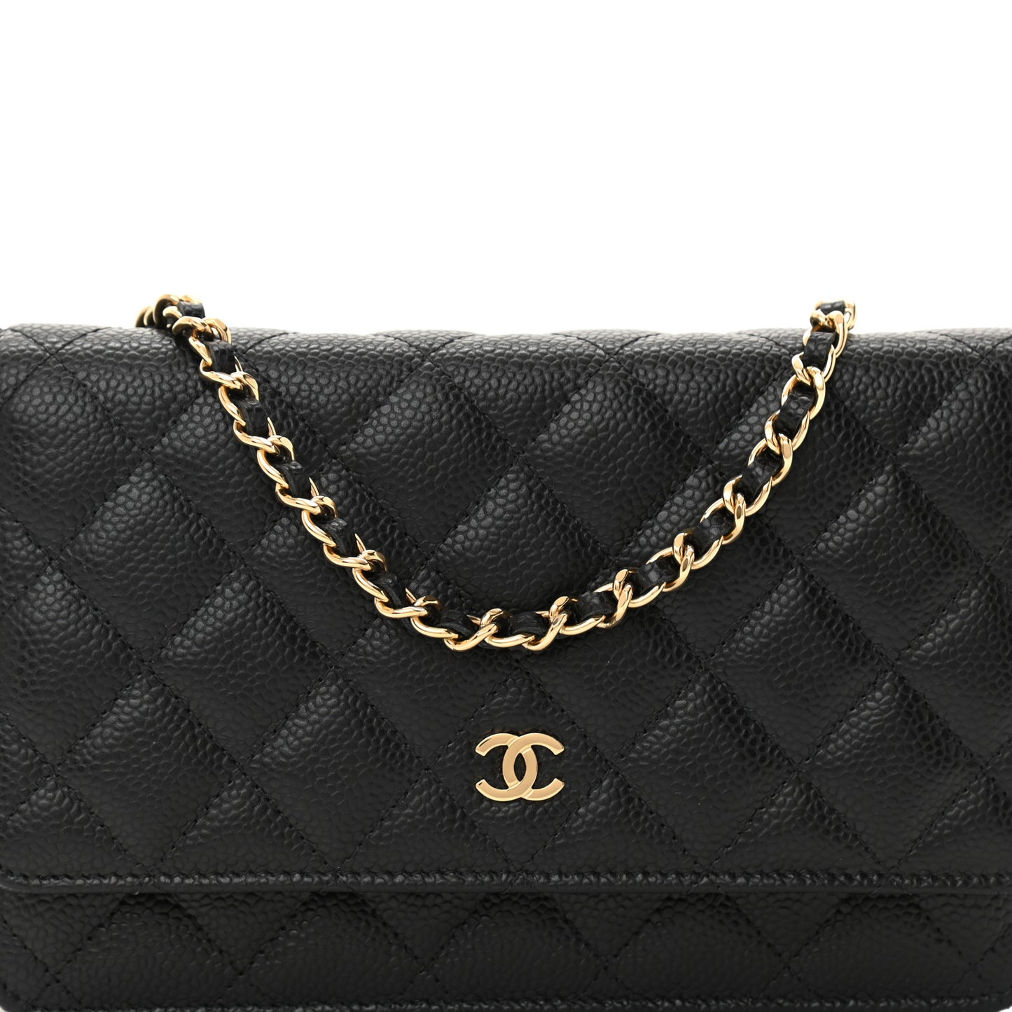 Caviar Quilted Wallet On Chain WOC Black