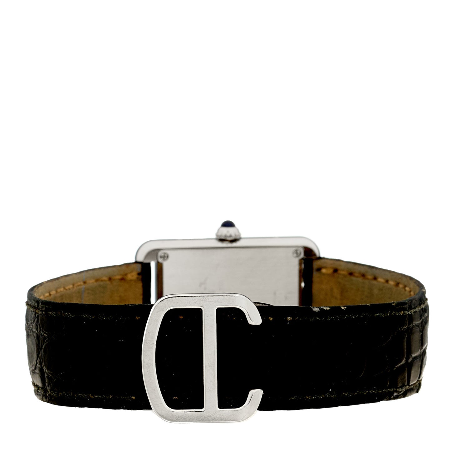 Stainless Steel Alligator 24mm Tank Solo Quartz Watch