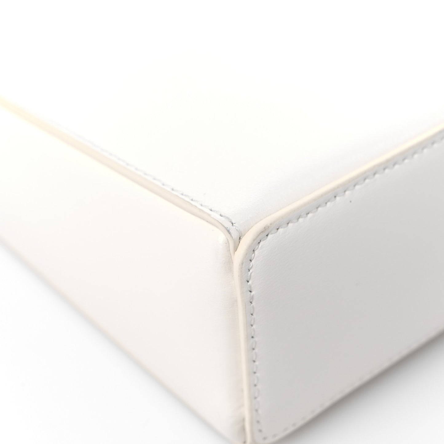 Box Calfskin Small Cut Out Shoulder Bag Ivory