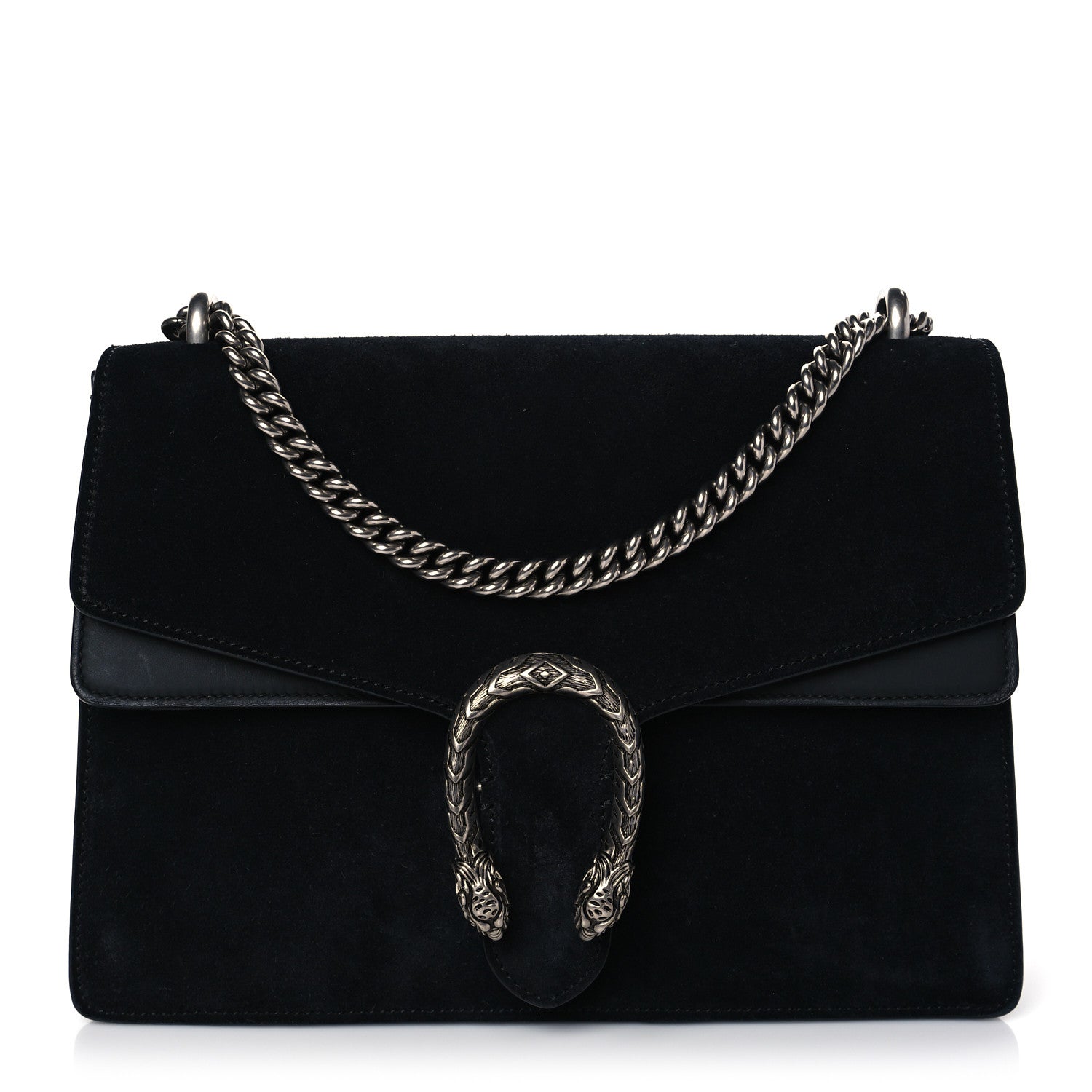 Gucci Suede Medium Dionysus Shoulder Bag Black 1 of 10