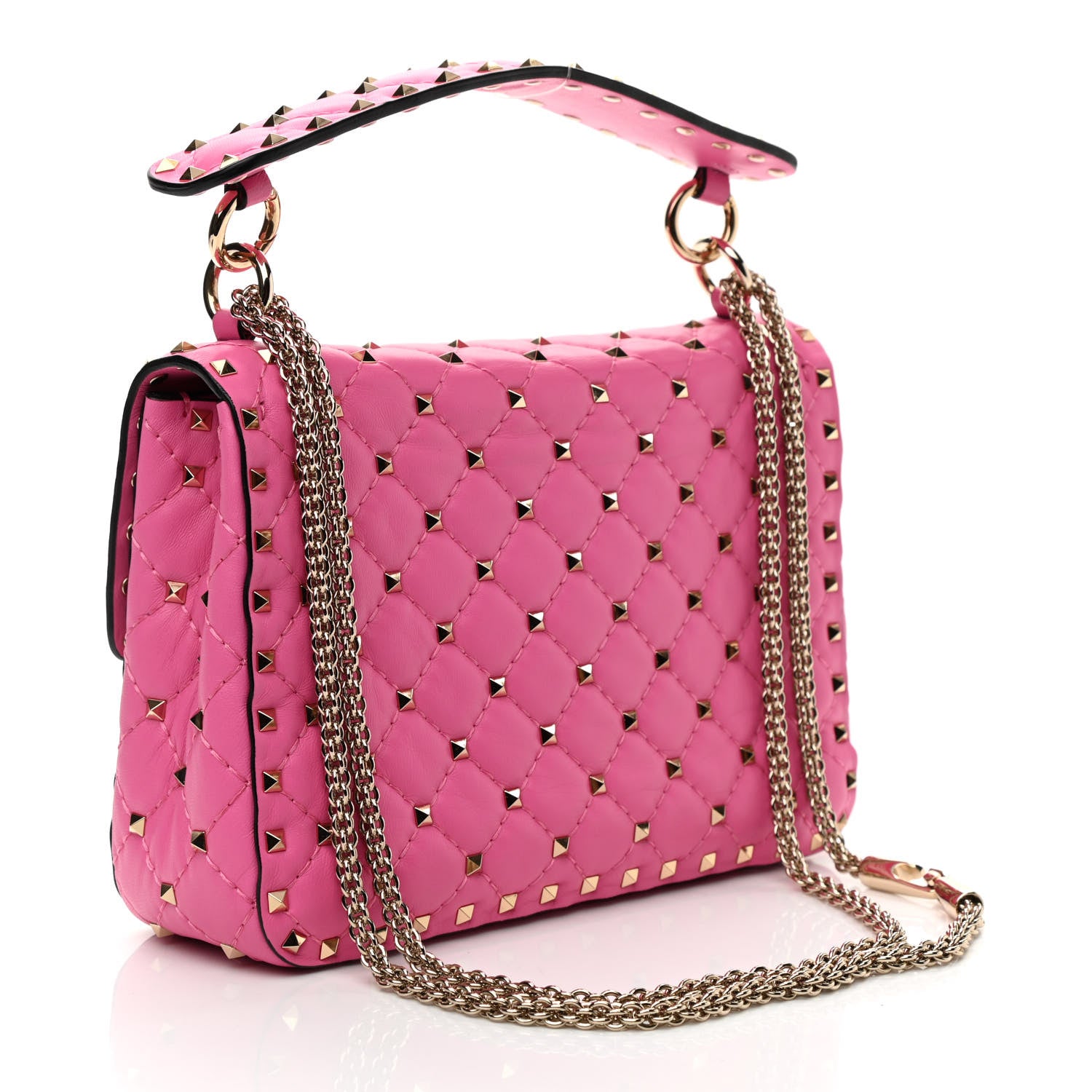 Valentino Garavani Nappa Medium Rockstud Spike Shoulder Bag Pink Orchid 3 of 8