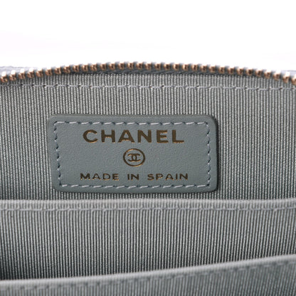 Chanel Iridescent Caviar Quilted Zip Coin Purse Light Blue 6 of 8