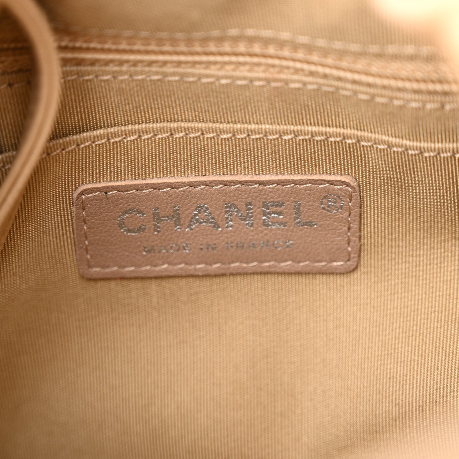 Chanel Lambskin Quilted Small CC Chain Bucket Drawstring Bag Light Beige 6 of 11