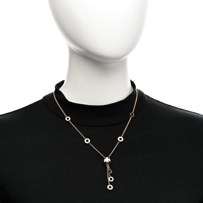 Bulgari 18K Rose Gold Diamond White Ceramic B.Zero1 Necklace 2 of 4