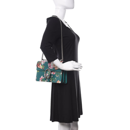Gucci Calfskin Blooms Print Small Dionysus Shoulder Bag Bright Emerald Multicolor 2 of 10
