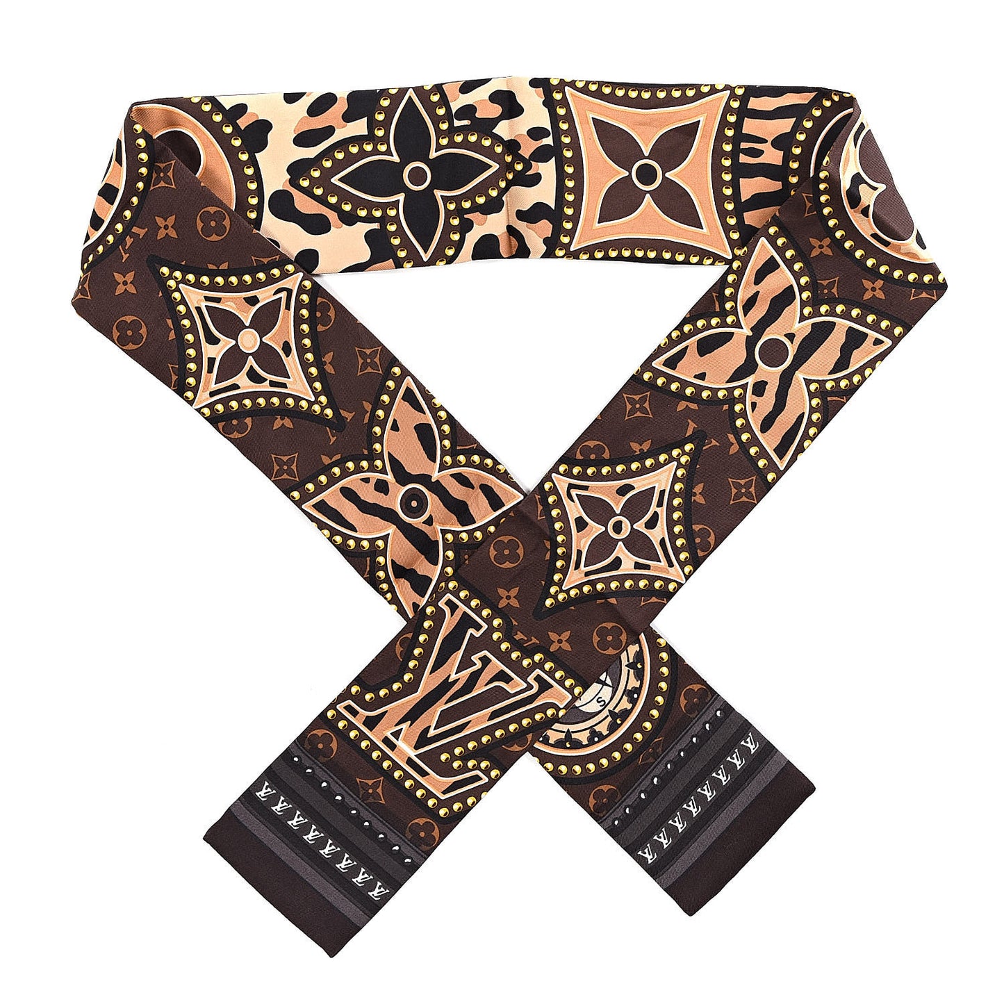 Silk Monogram LV World Bandeau Brown