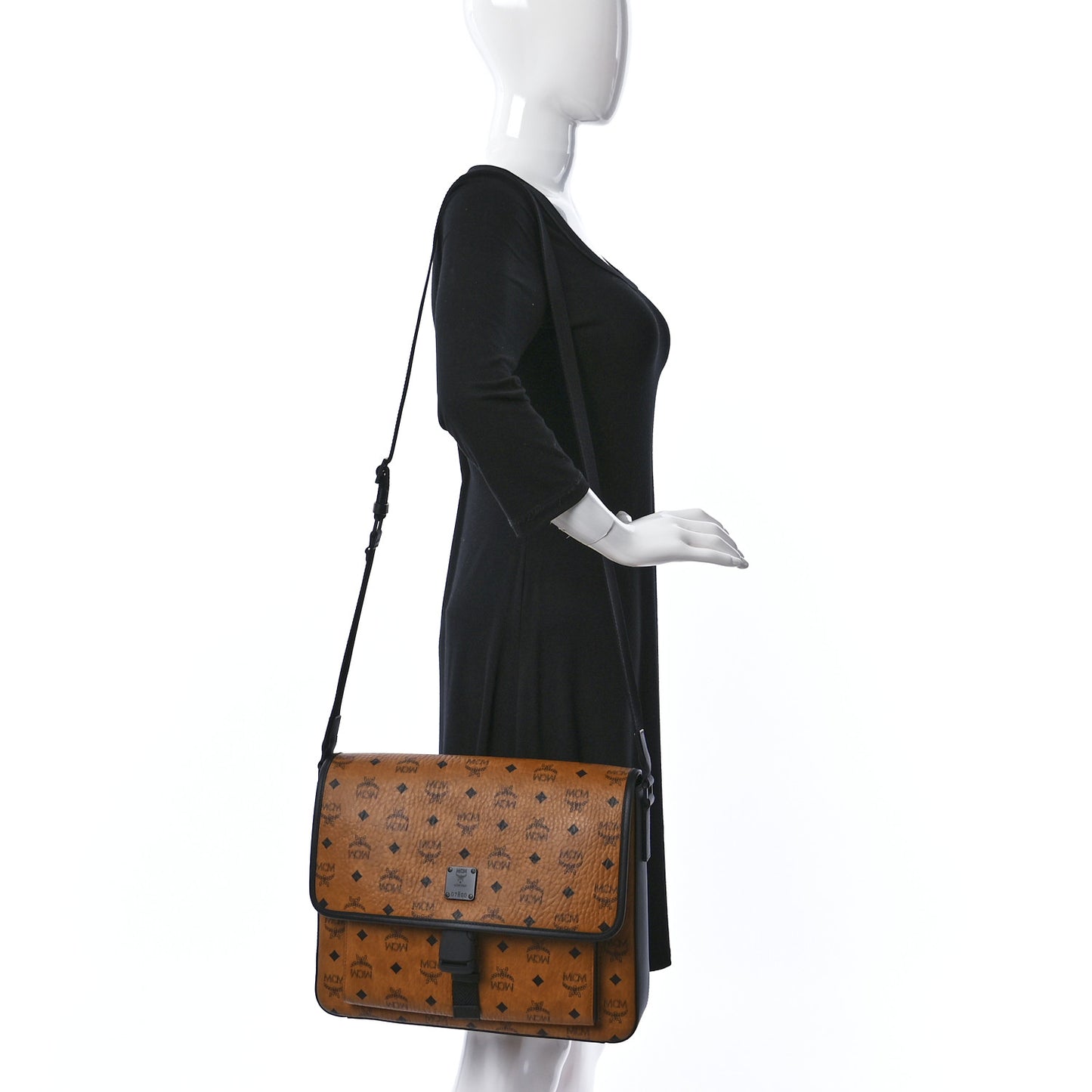 Visetos Medium Klassik Messenger Bag Cognac Black