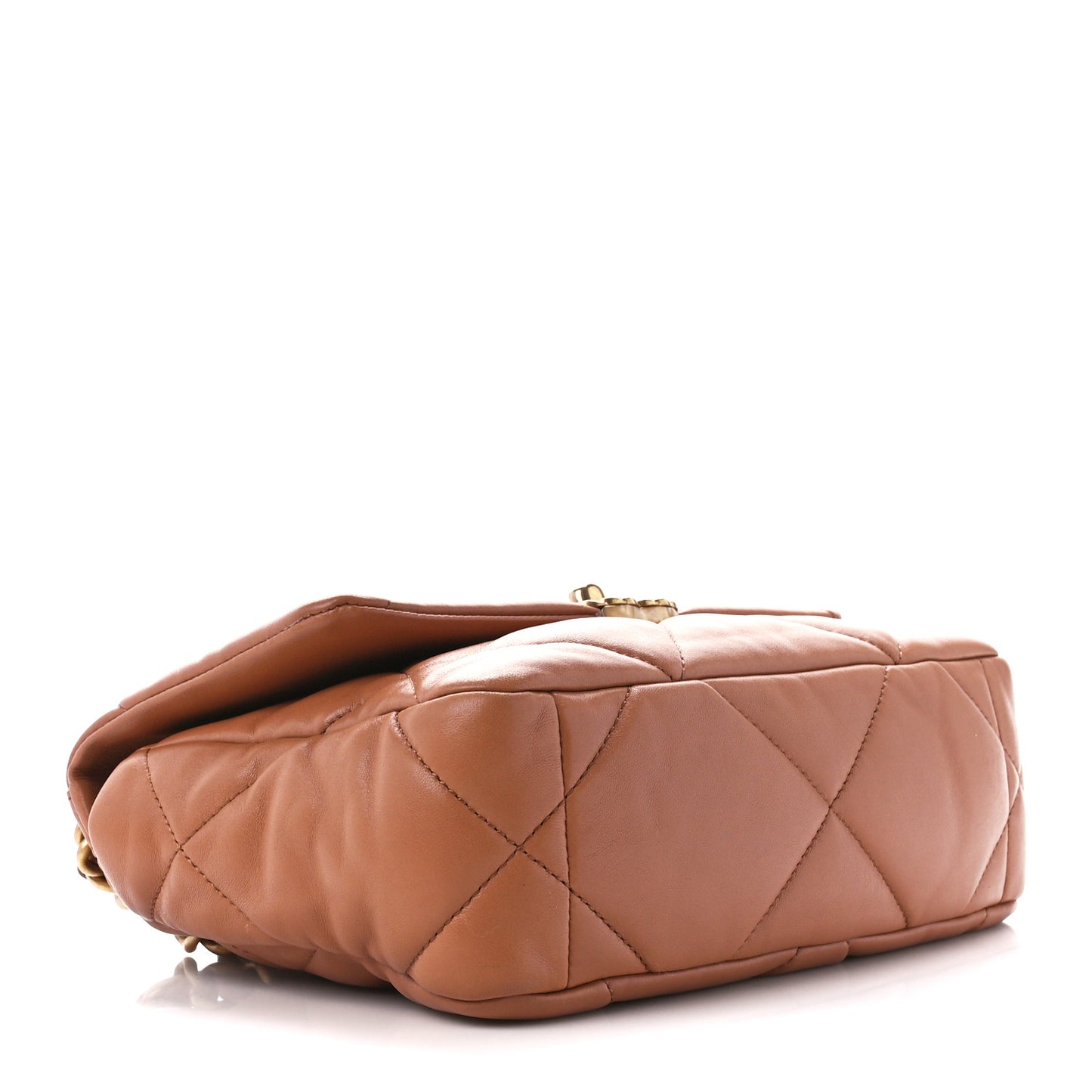 Lambskin Quilted Medium Chanel 19 Flap Brown