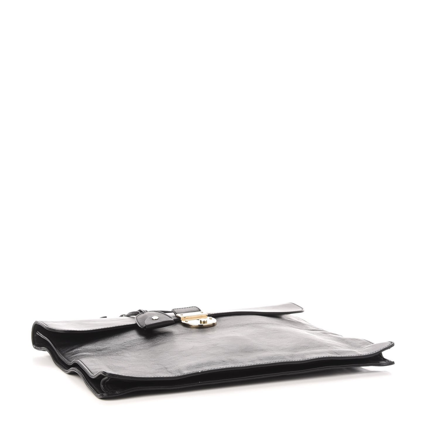 Calfskin Foldable Portfolio Briefcase Black