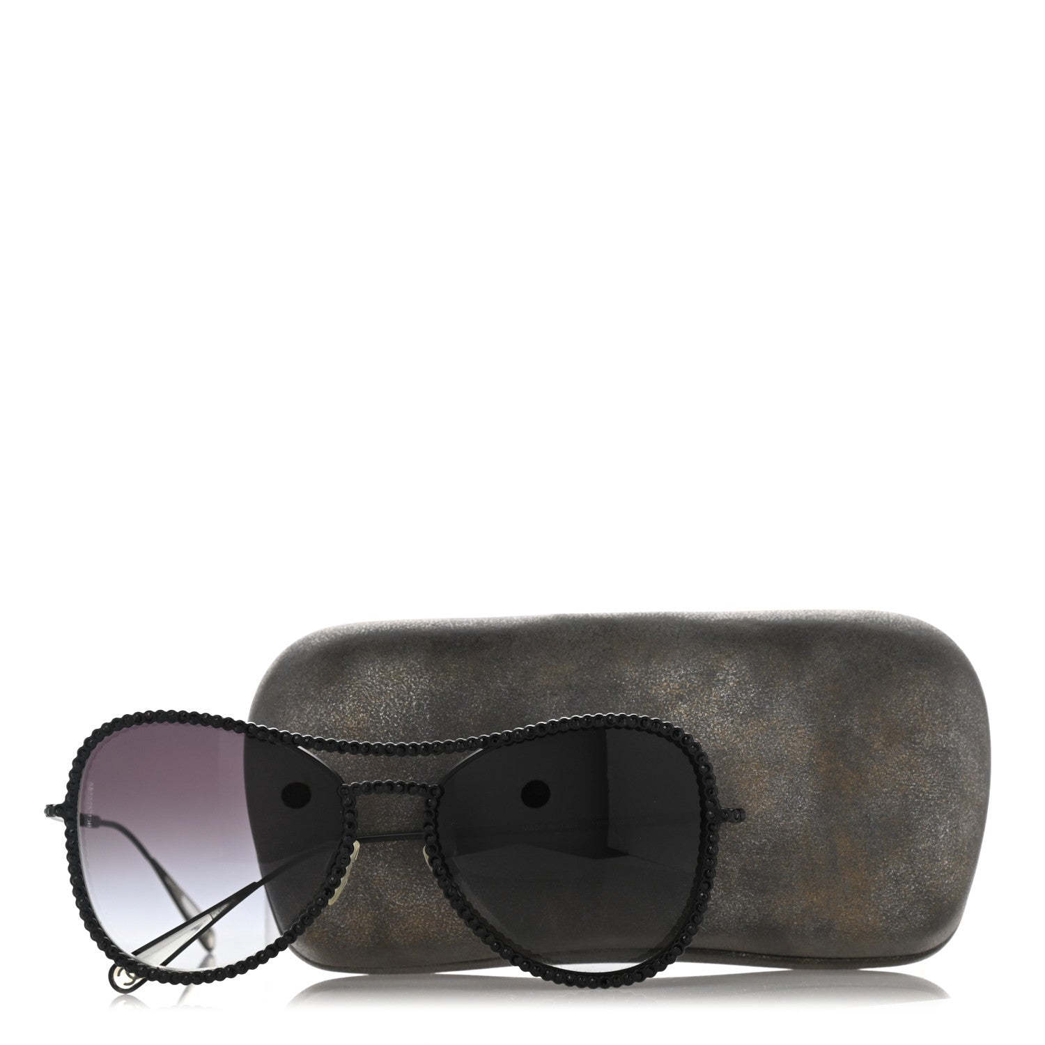 Chanel Crystal Aviator Sunglasses 71108 Black 9 of 9
