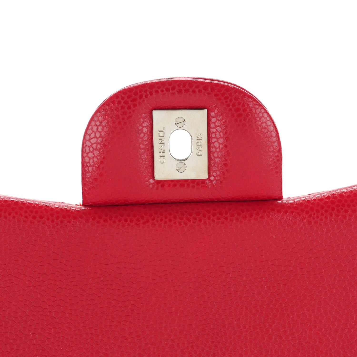 Chanel Caviar Quilted Jumbo Double Flap Red 6 of 9