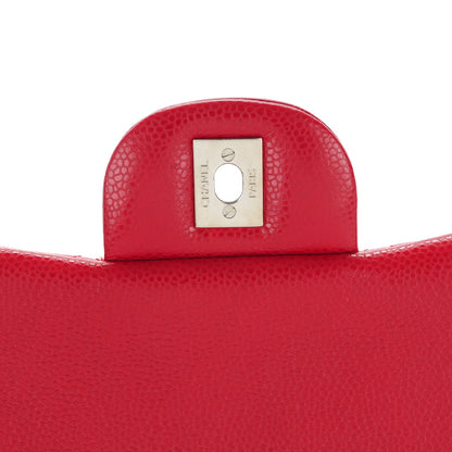 Chanel Caviar Quilted Jumbo Double Flap Red 6 of 9