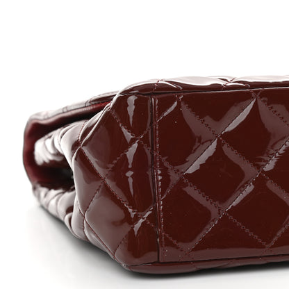 Chanel Patent Quilted Maxi Single Flap Dark Red 8 of 9