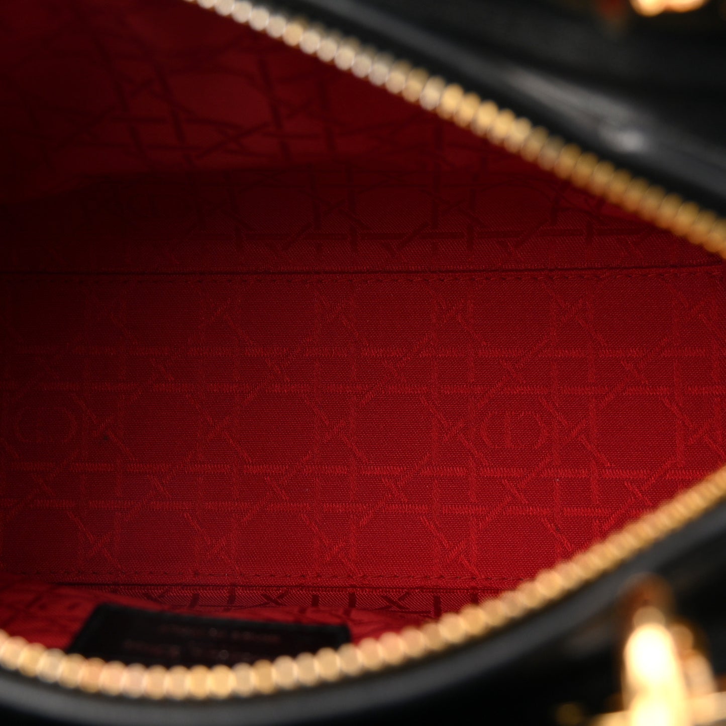 Lambskin Cannage Medium Lady Dior Black