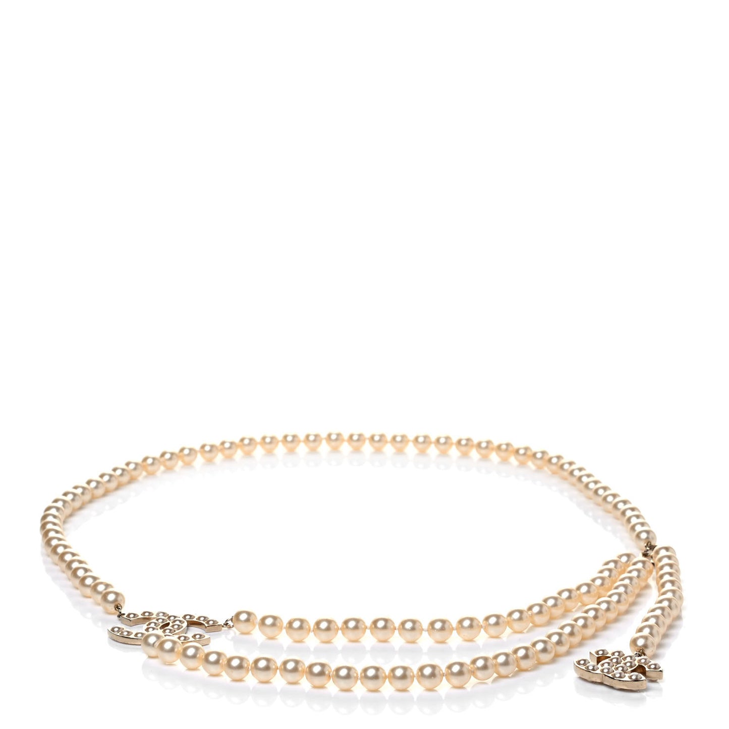 Pearl CC Double Strand Belt Gold