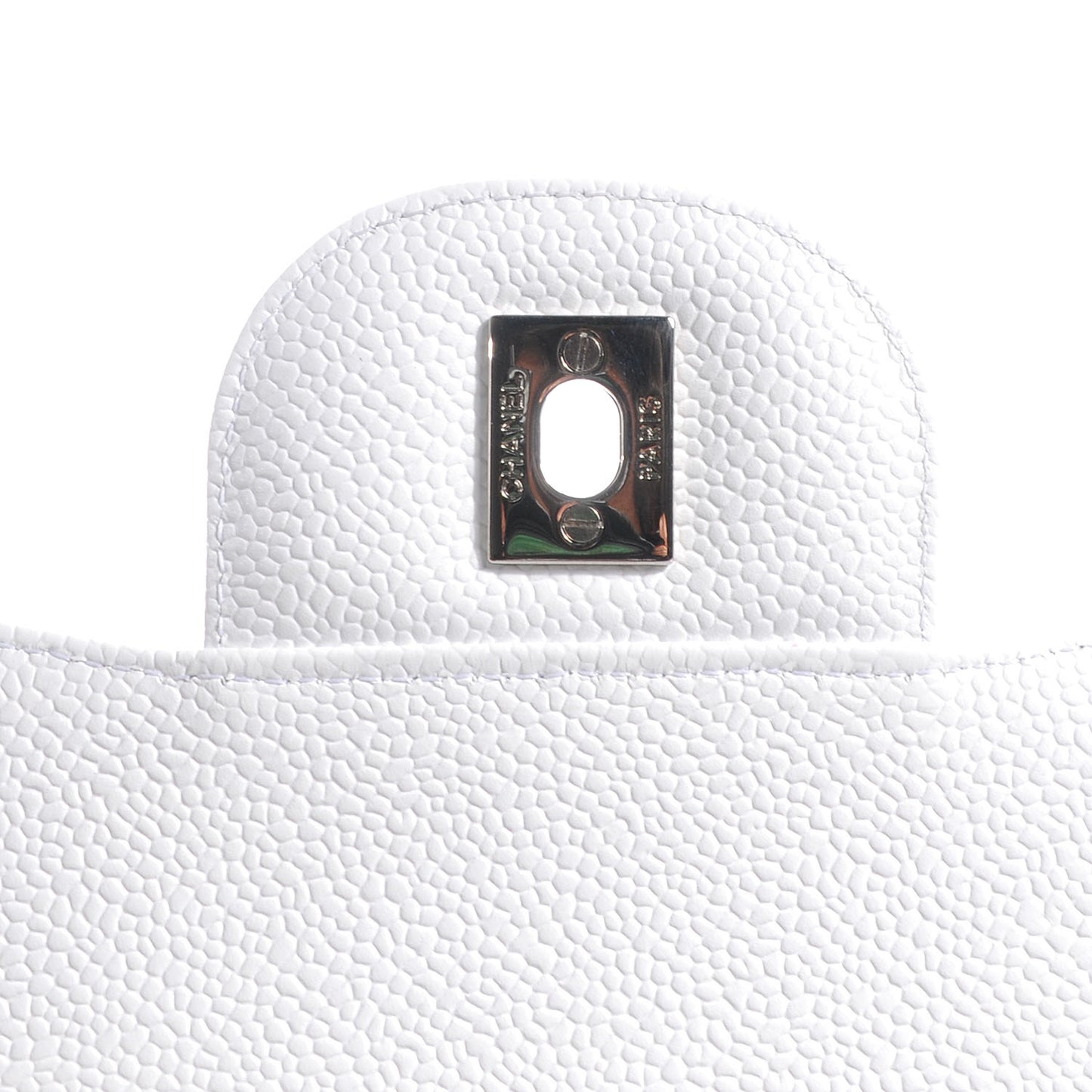 Caviar Jumbo Single Flap White