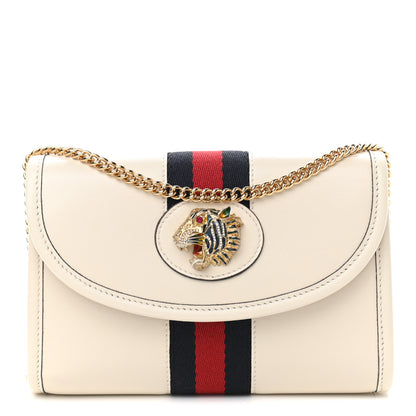 Gucci Textured Calfskin Web Mini Rajah Slim Flap Shoulder Bag Mystic White 1 of 12