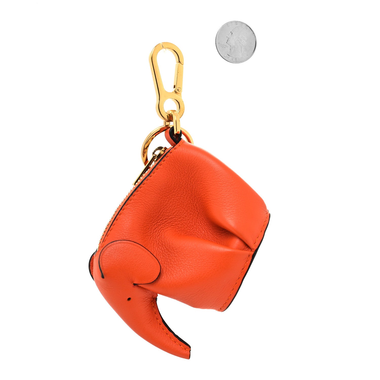Loewe Calfskin Elephant Charm Orange 2 of 5