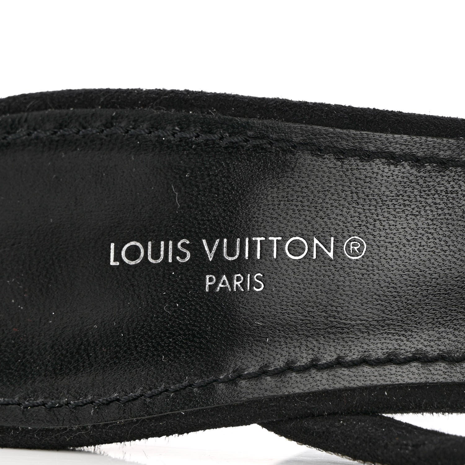 Louis Vuitton Suede Goat Rhinestone Appeal Sandals 37 Black 7 of 9