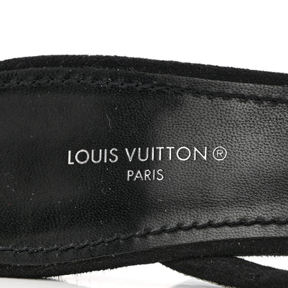 Louis Vuitton Suede Goat Rhinestone Appeal Sandals 37 Black 7 of 9