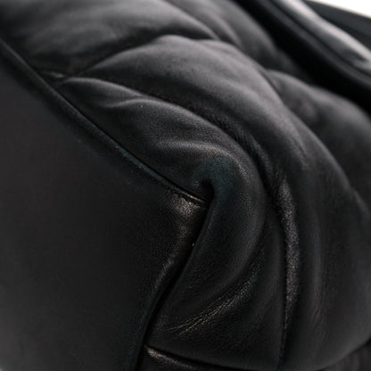 Saint Laurent Lambskin Quilted Medium Loulou Puffer Monogram Chain Satchel Black 8 of 10