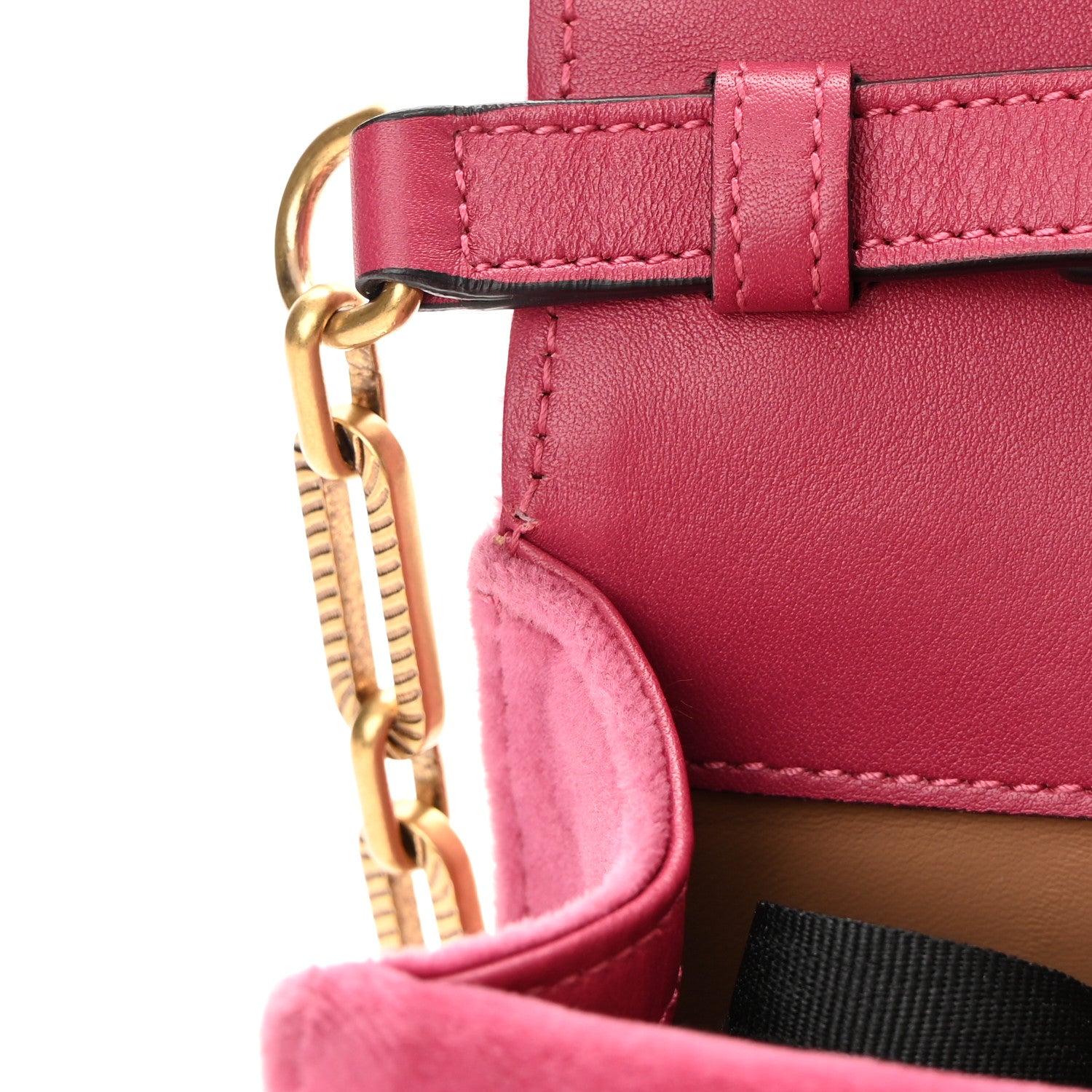 Gucci Velvet Crystal Mini Bee Broadway Shoulder Bag Light Raspberry Rose 13 of 16