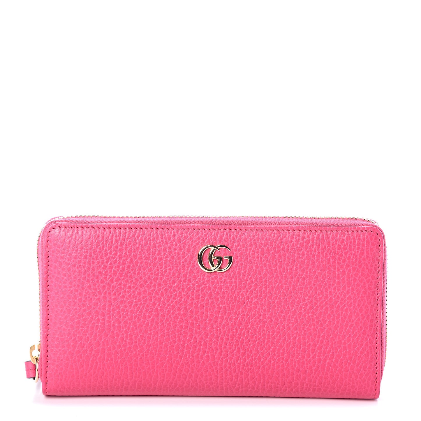 Dollar Calfskin GG Marmont Zip Around Wallet Box Pink