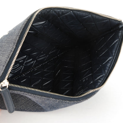 Chanel Denim Large Deauville Pouch Dark Blue 5 of 7