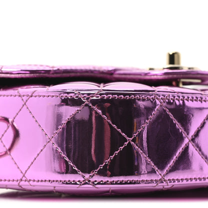 Chanel Mirror Calfskin Metallic Calfskin Quilted Hollywood Boulevard Flap With Coin Purse Light Purple 10 of 11