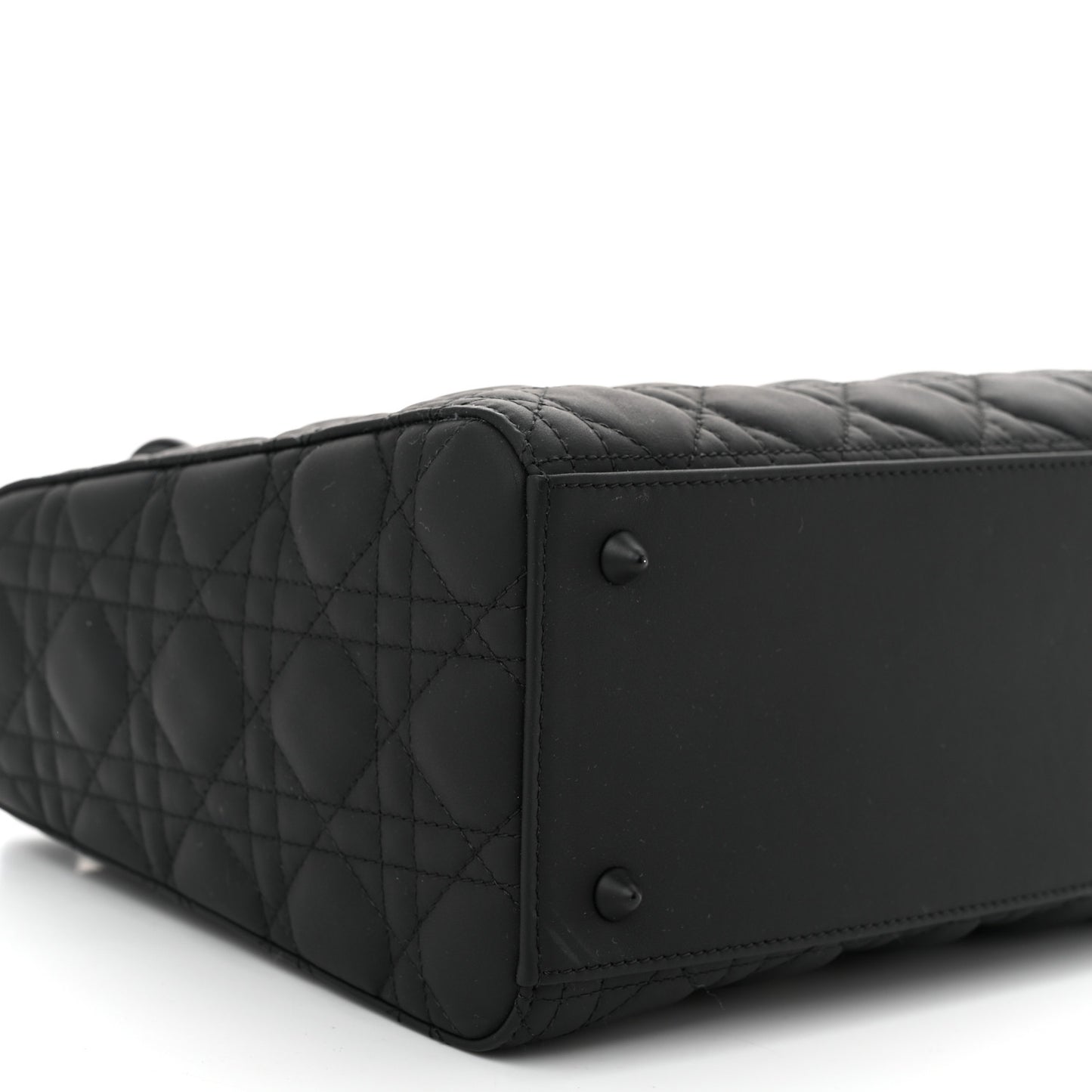 Ultra Matte Calfskin Cannage Medium Lady Dior Black