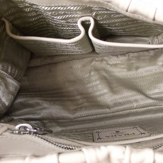 Nappa Ruched Shoulder Bag Visone