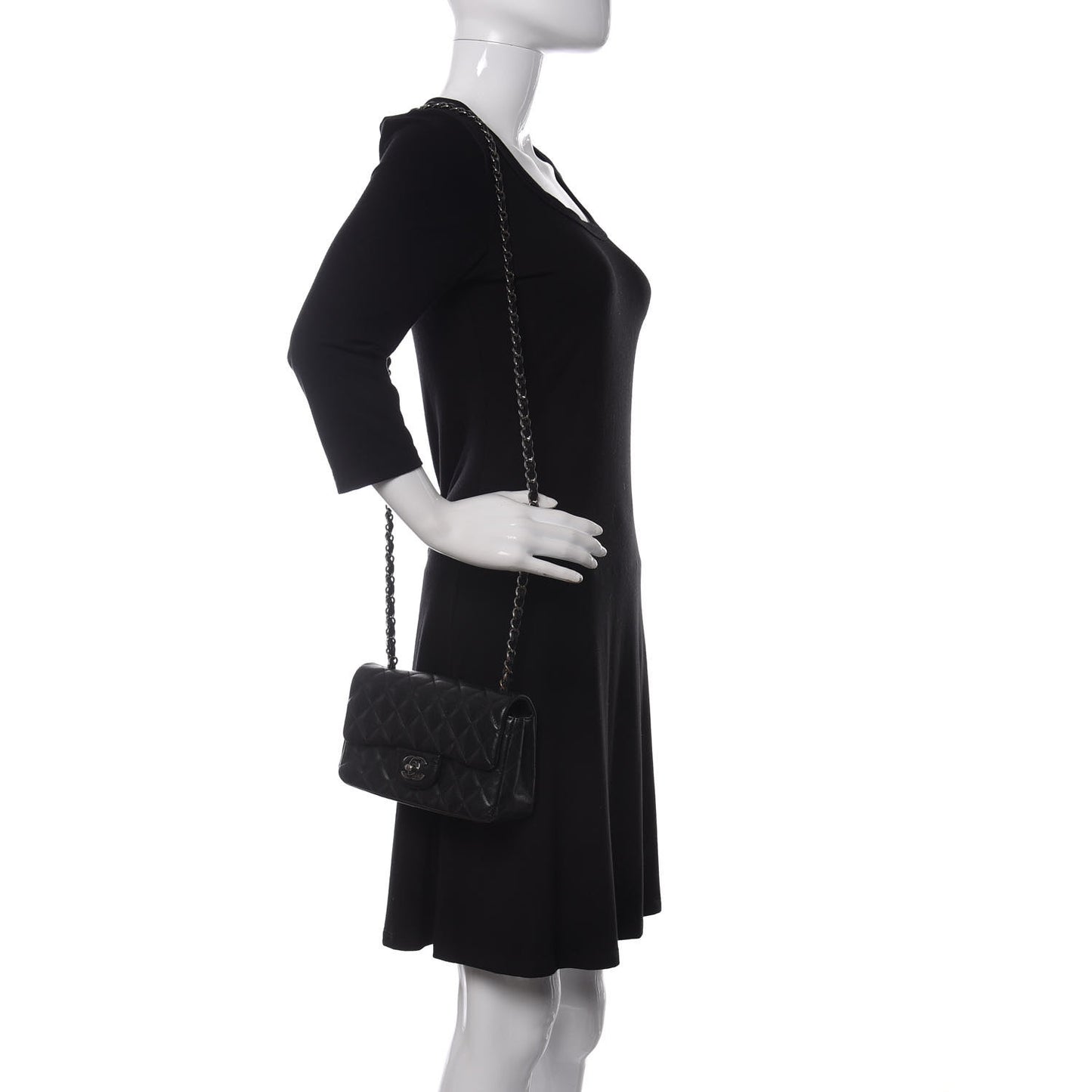 Caviar Quilted Mini Rectangular Flap Black