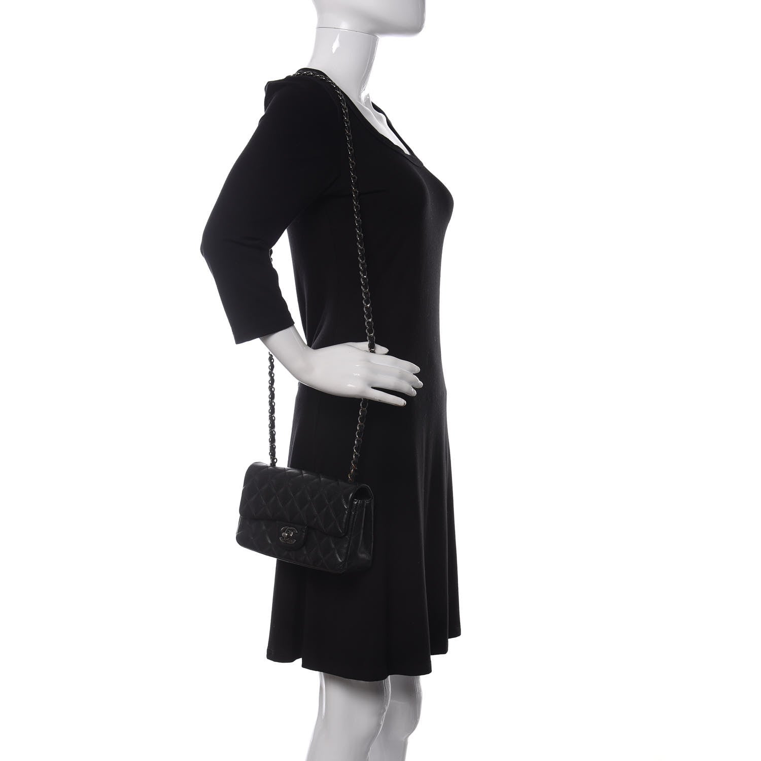Chanel Caviar Quilted Mini Rectangular Flap Black 2 of 10