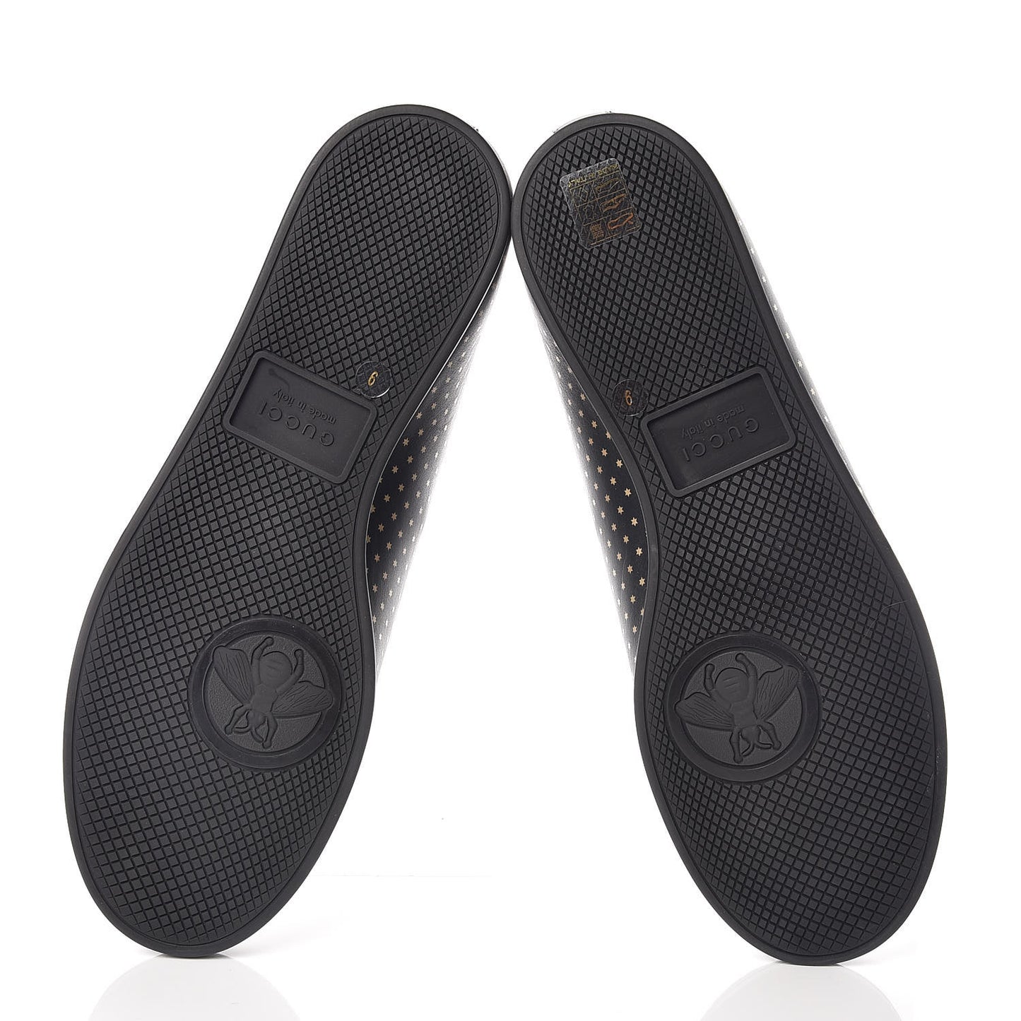 X SEGA Calfskin GUCCY Stars Mens Falacer Sneakers 9 Black