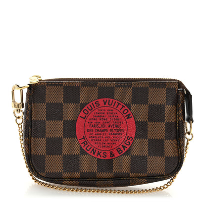 Louis Vuitton Damier Ebene Complice Trunks and Bags Mini Pochette Accessories Red 1 of 6