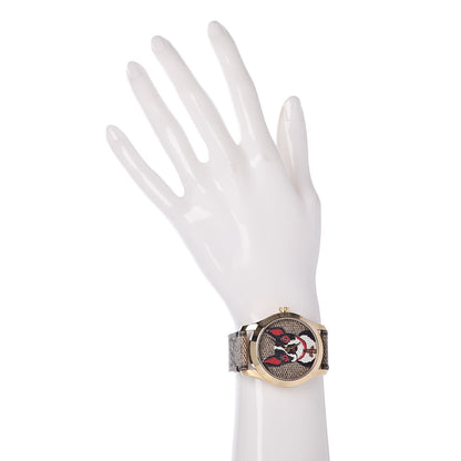 Gucci Stainless Steel Canvas 38mm G-Timeless GG Supreme Bosco Quartz Watch Brown 2 of 10