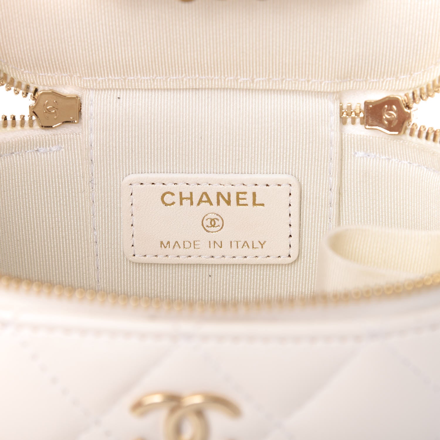 Chanel Lambskin Quilted My Chanel Lady Vanity Case With Chain White 8 of 11