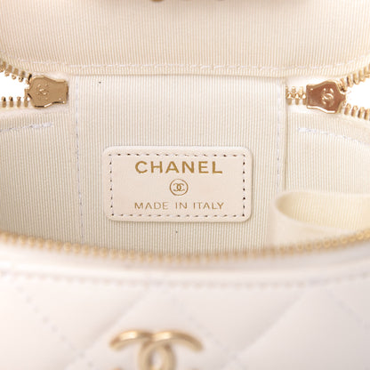 Chanel Lambskin Quilted My Chanel Lady Vanity Case With Chain White 8 of 11
